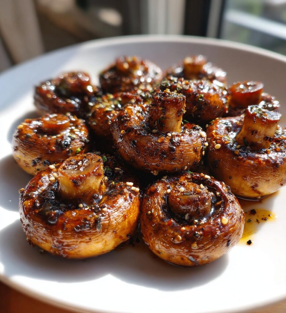 honey and garlic roasted mushrooms recipe