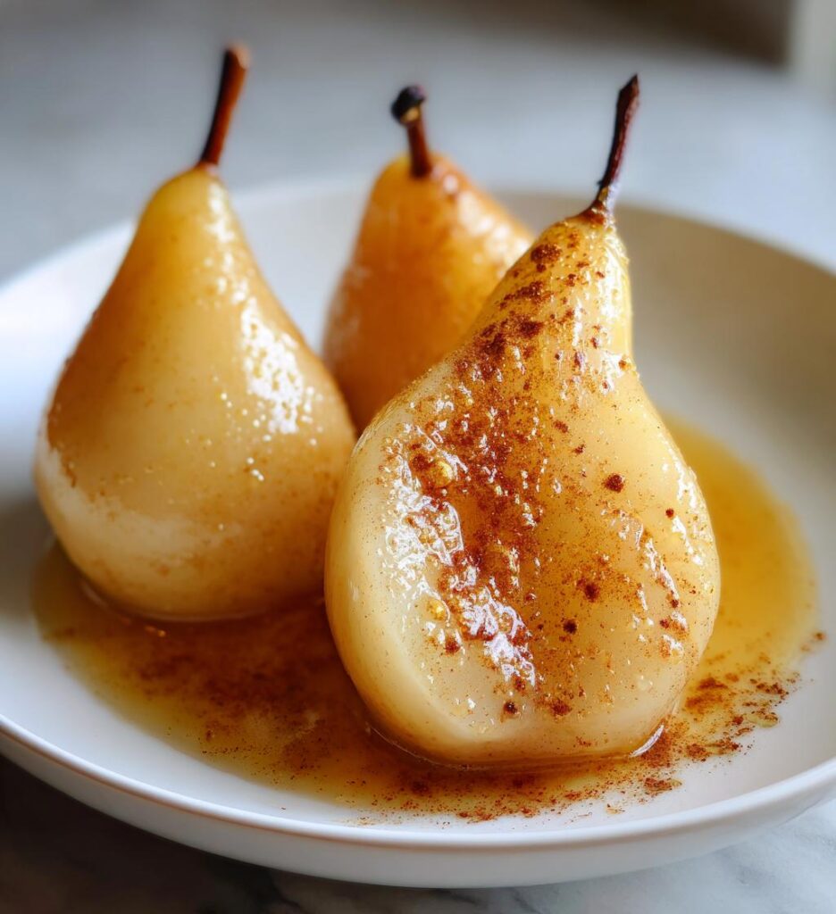 honey poached pears dessert