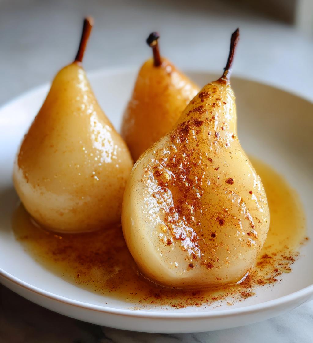 honey poached pears dessert