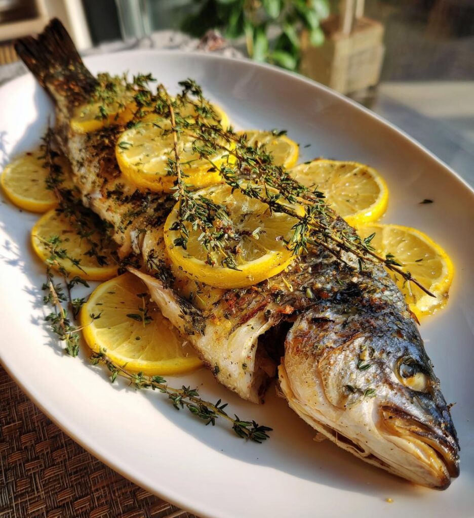 lemon thyme roasted sea bass