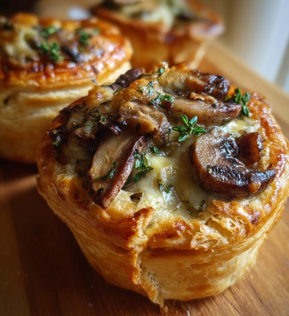 mini mushroom and gruyere pot pies