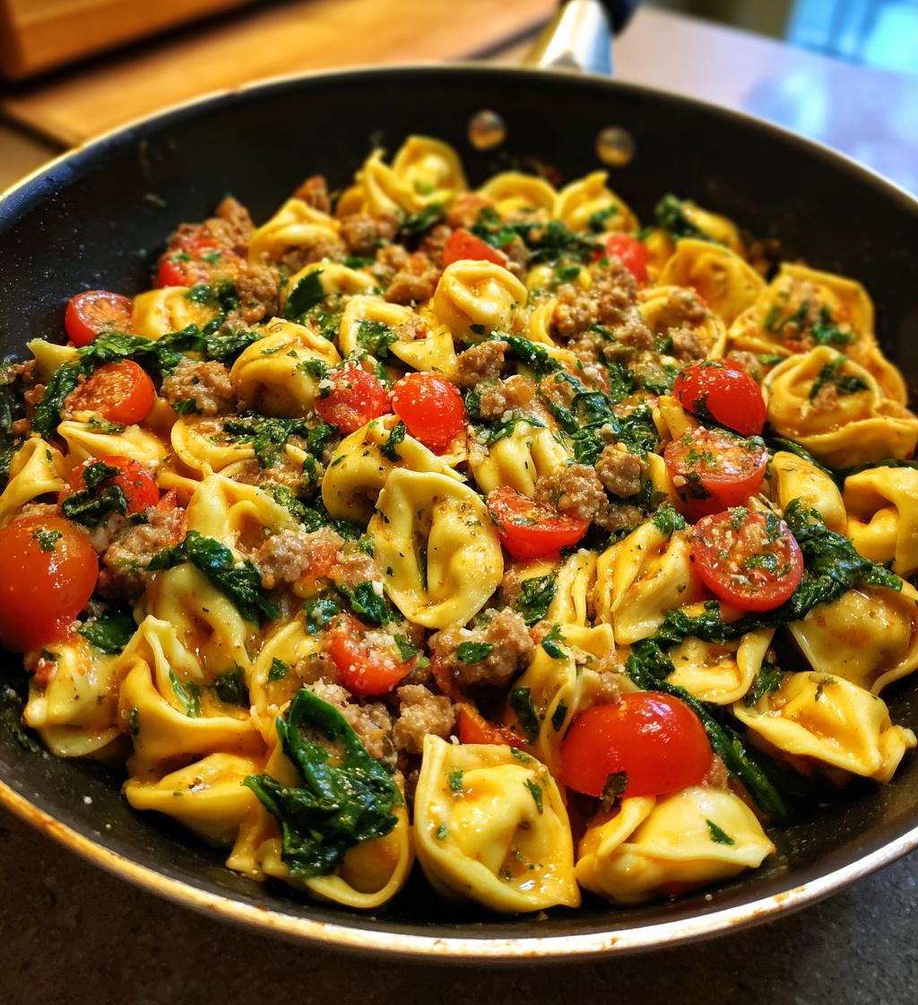 one pan tortellini and sausage skillet dinner recipe