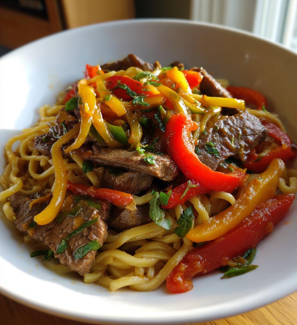 pepper steak pasta