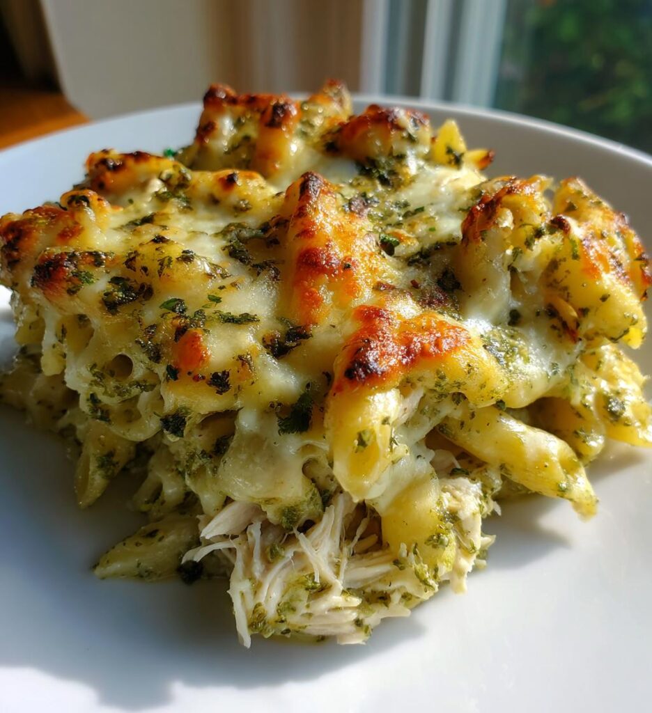 pesto chicken pasta bake