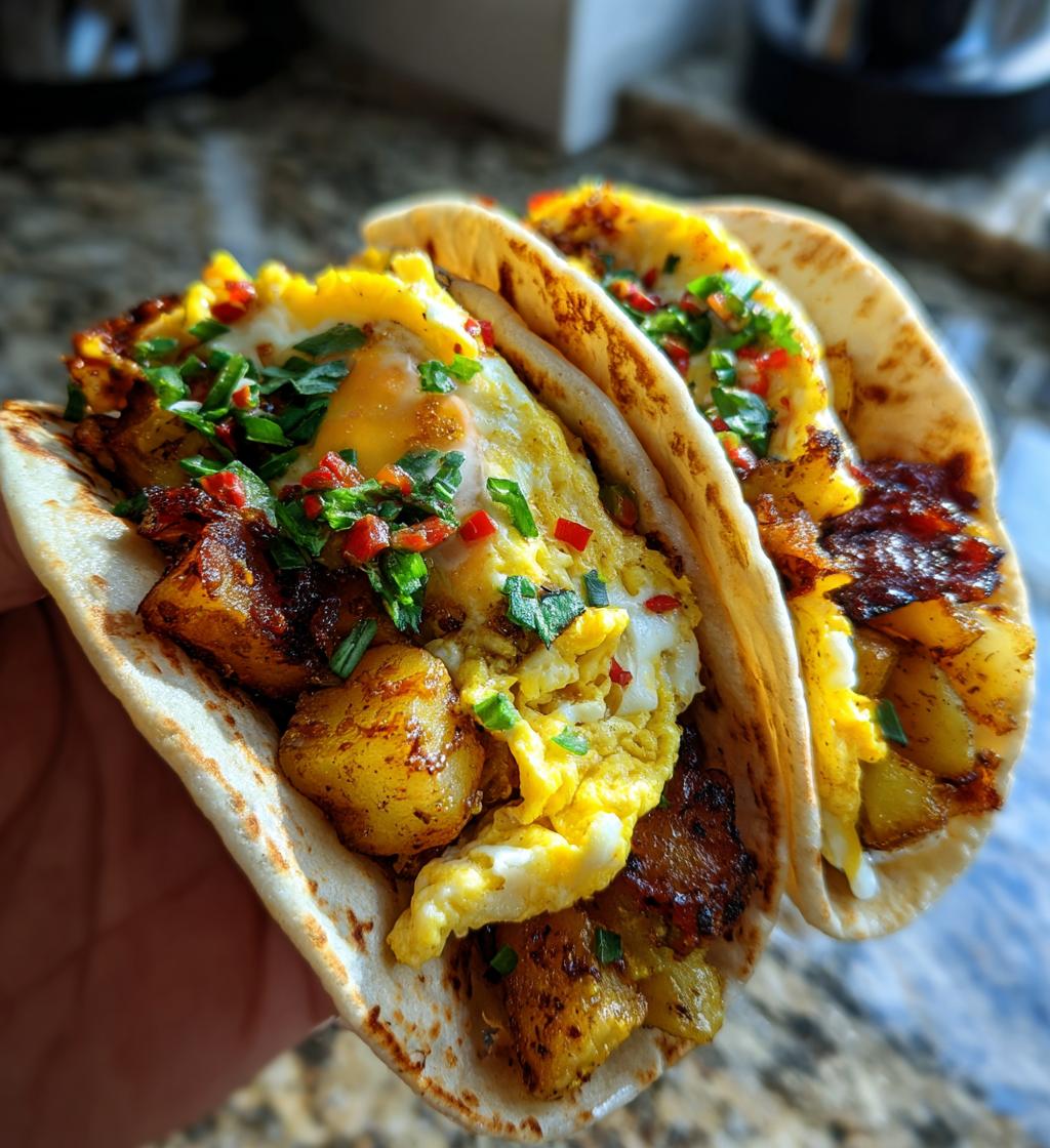 potato egg cheese taco