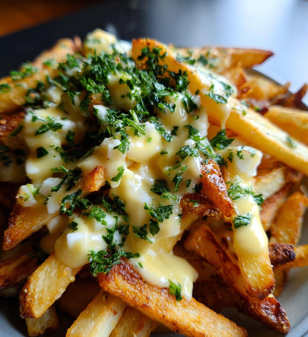 poutine with hollandaise sauce