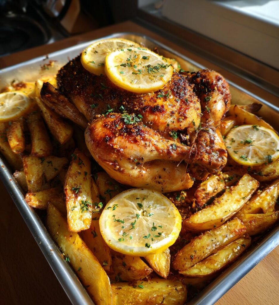 roasted chicken and potatoes recipe