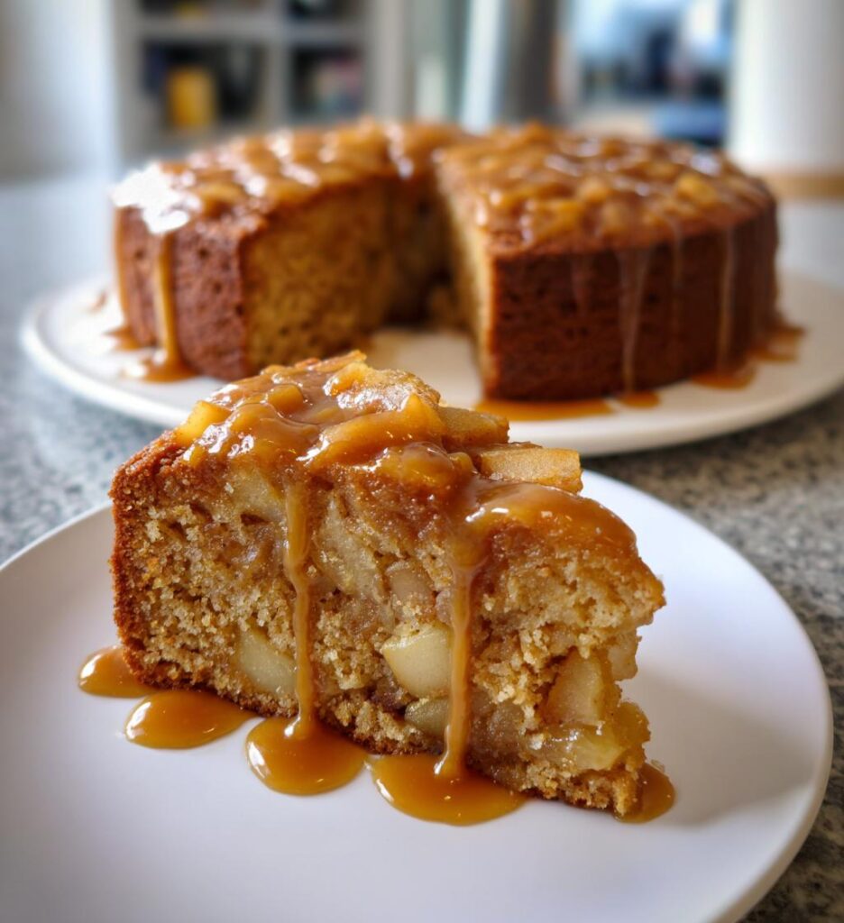 salted caramel pear cake