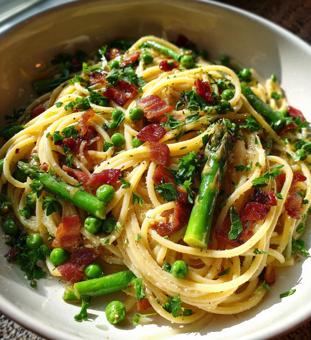 spring pasta carbonara