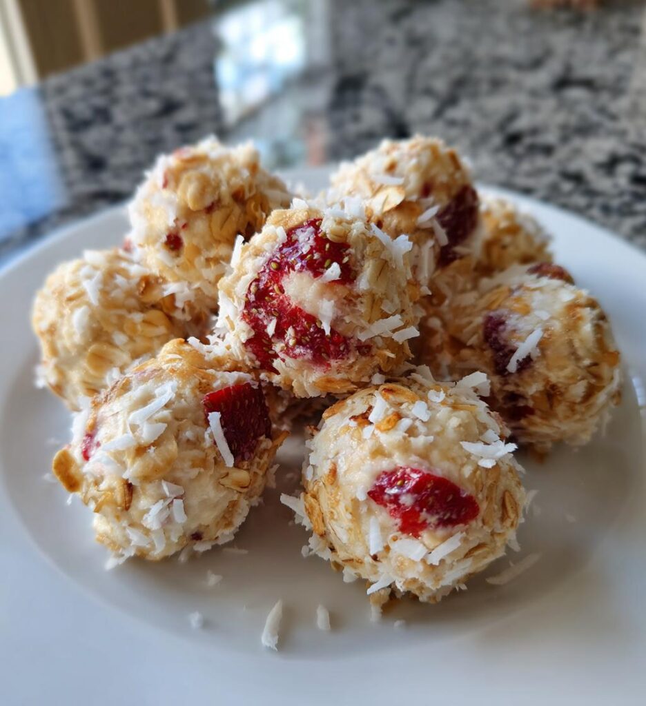 strawberry cheesecake protein balls recipe