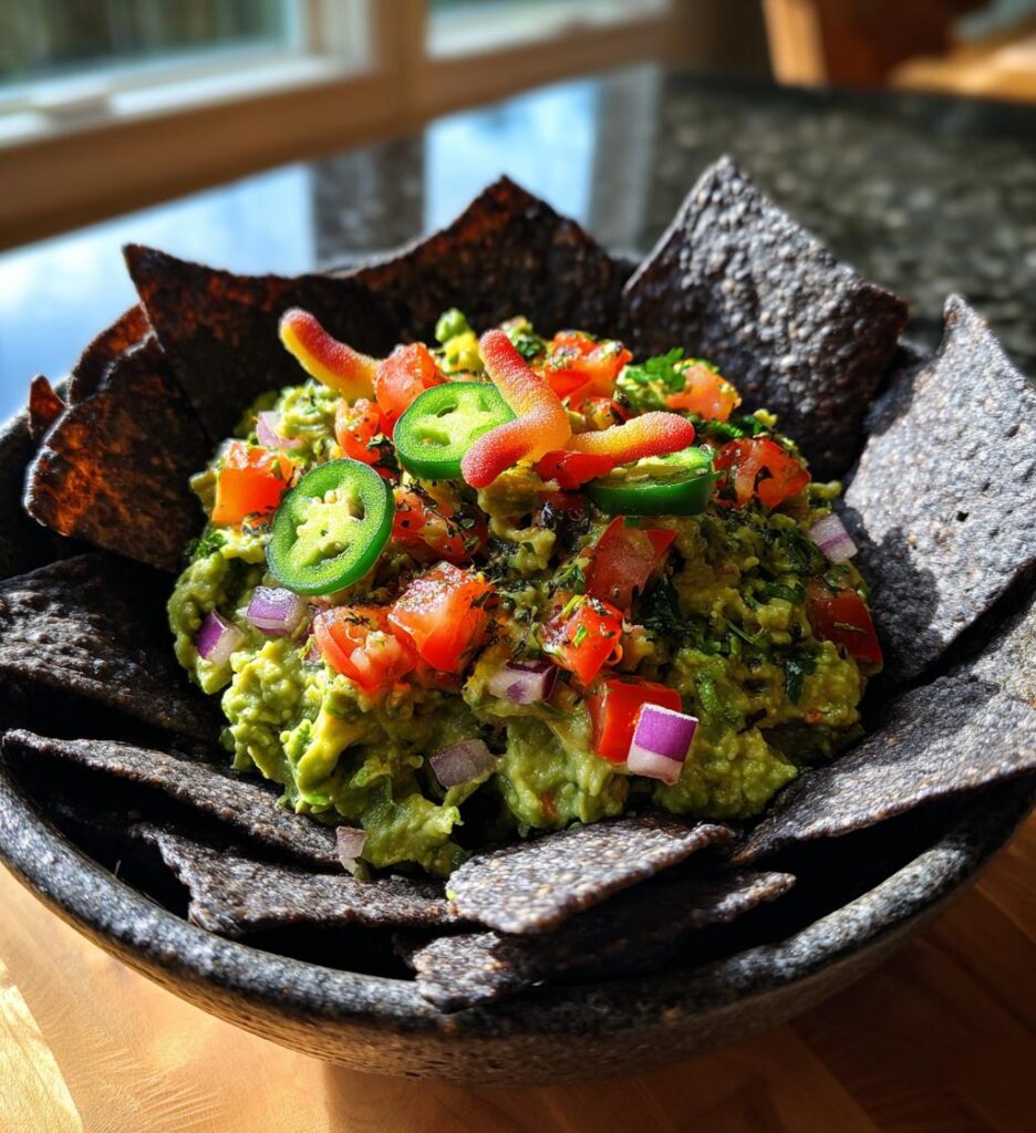 swamp guac with creepy crawler chips
