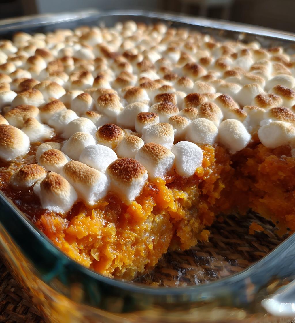 sweet potato maple casserole with marshmallows recipe