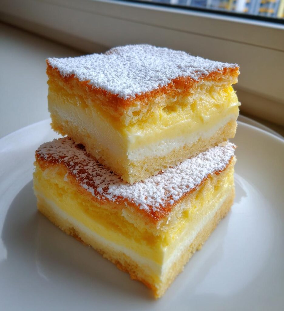 vanilla custard cream squares