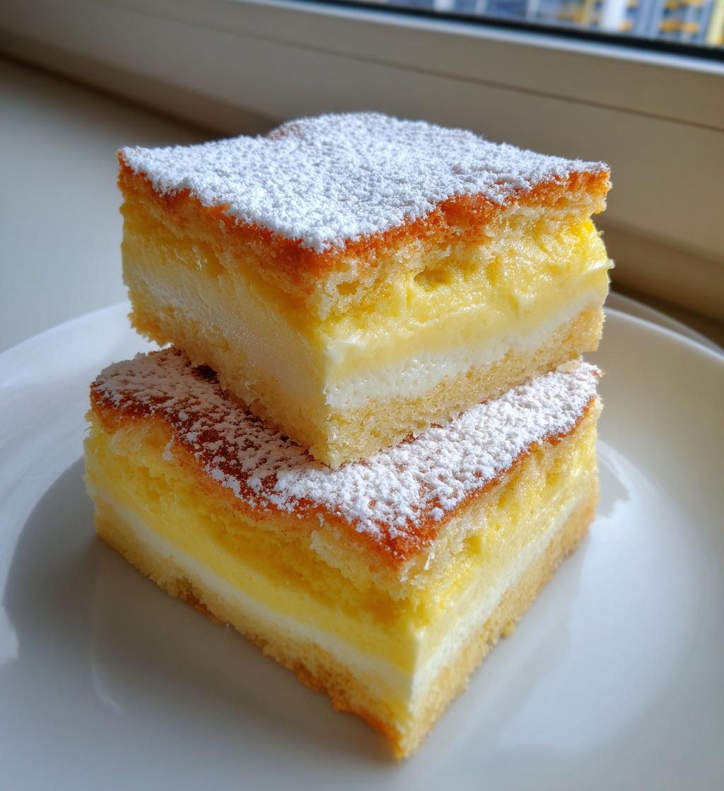 vanilla custard cream squares