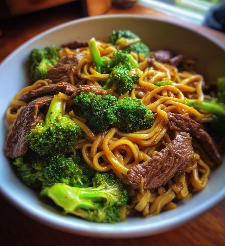 beef and broccoli lo mein