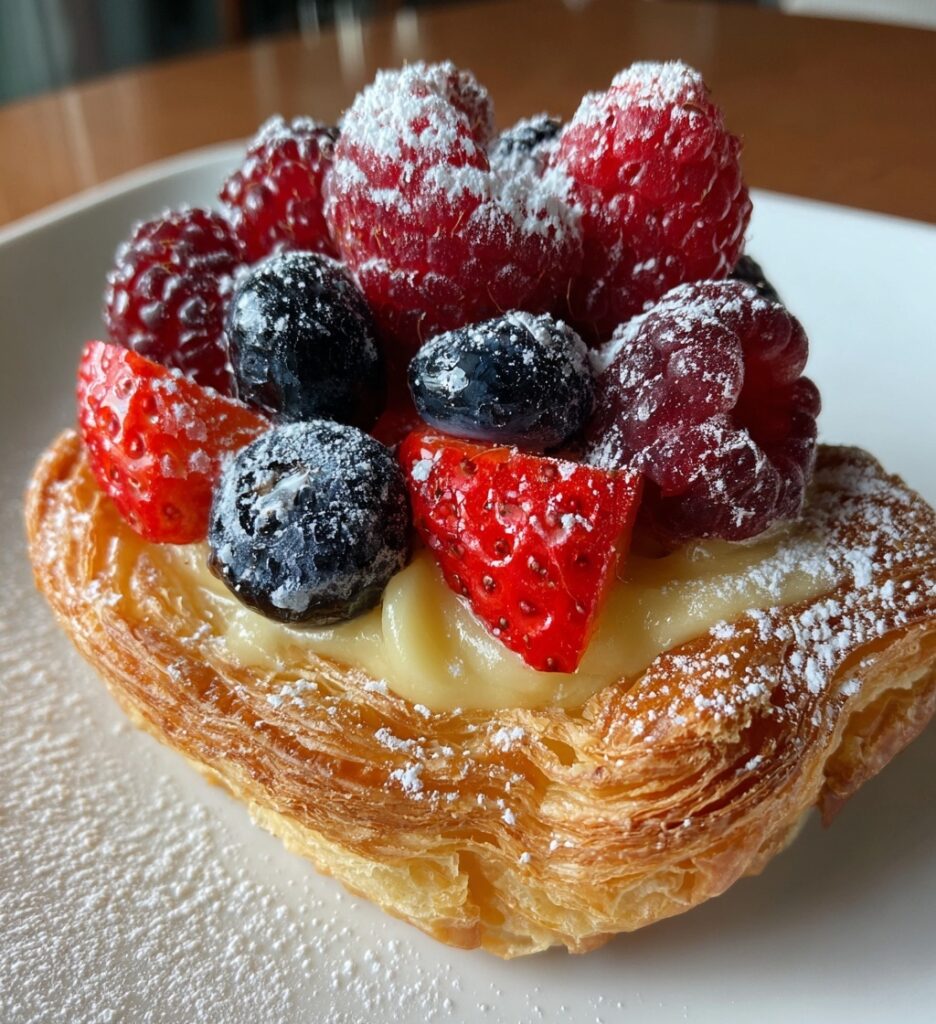 berry custard pastry with italian crema