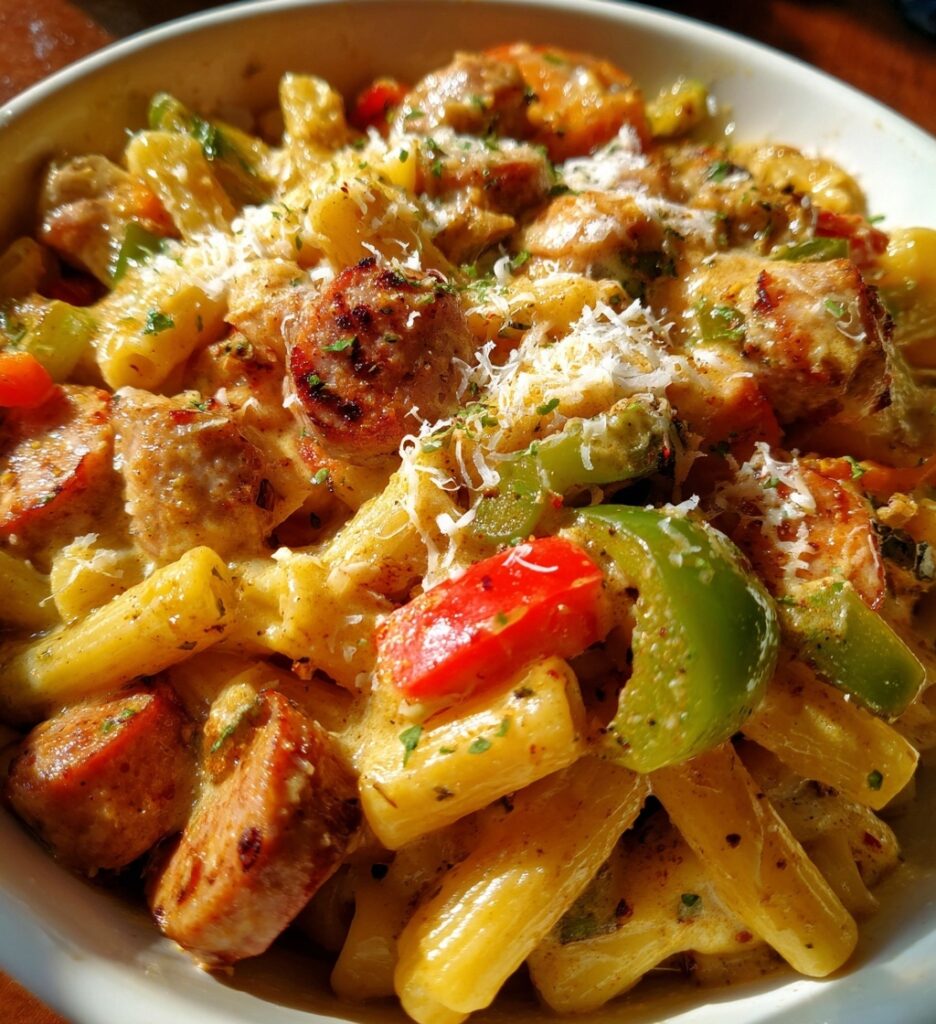 bourbon street chicken and andouille sausage pasta