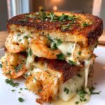 cheesy garlic bread shrimp grilled cheese sandwich