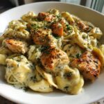creamy garlic parmesan tortellini with chicken