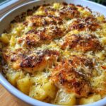 garlic parmesan chicken and potato bake