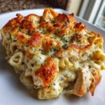 garlic parmesan chicken pasta casserole