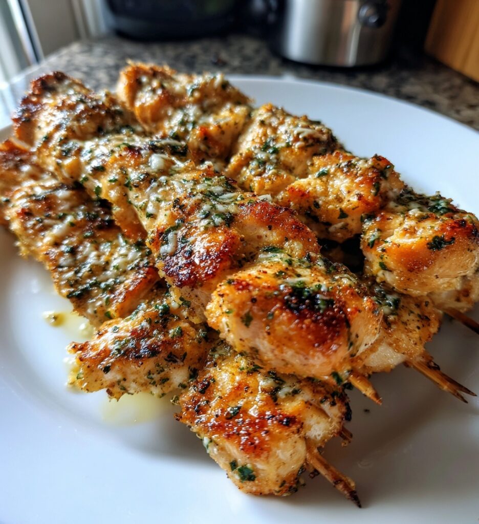 garlic parmesan chicken skewers air fryer