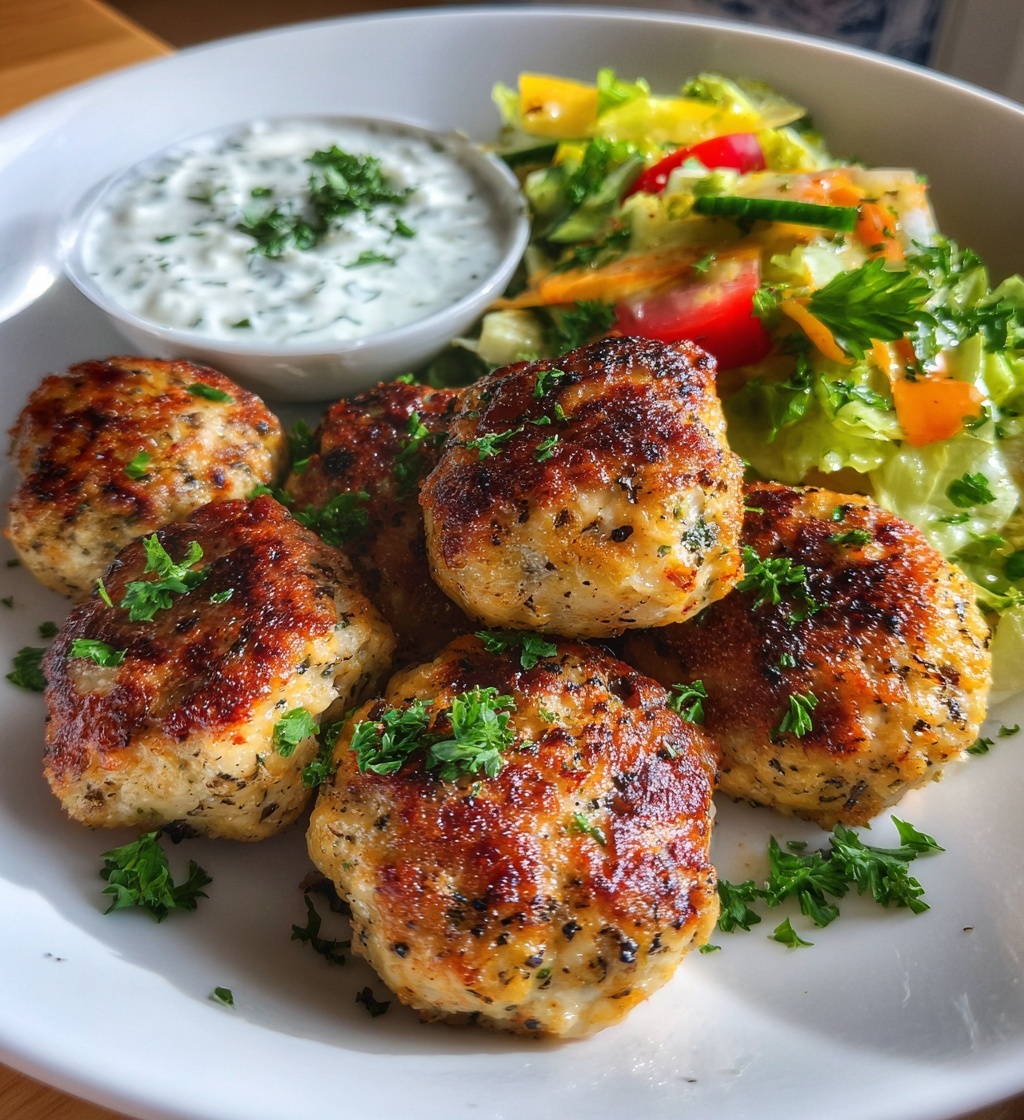 greek chicken meatballs meal