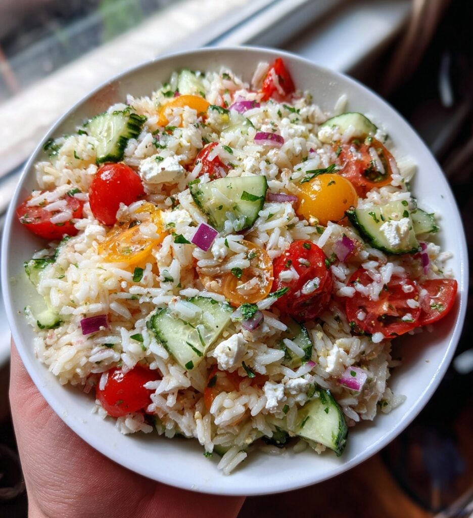greek lemon rice salad