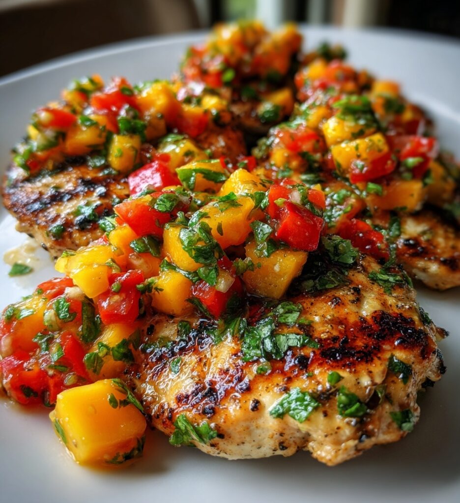 grilled chicken with jalapeno peach salsa