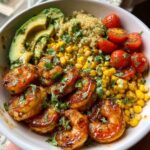 grilled shrimp bowl with corn