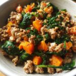 ground turkey with sweet potato and spinach