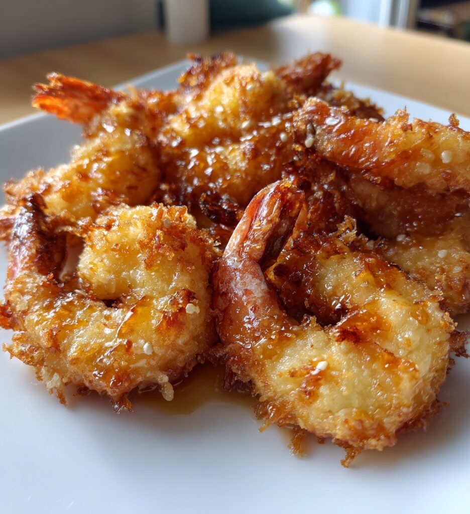 honey garlic tempura shrimp