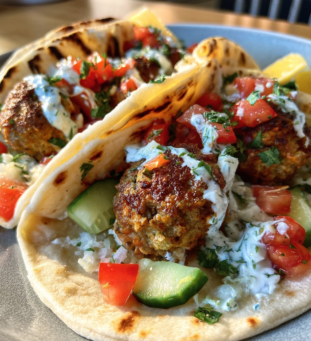 mediterranean chicken meatball tacos