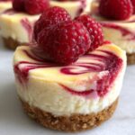 mini raspberry swirl cheesecake