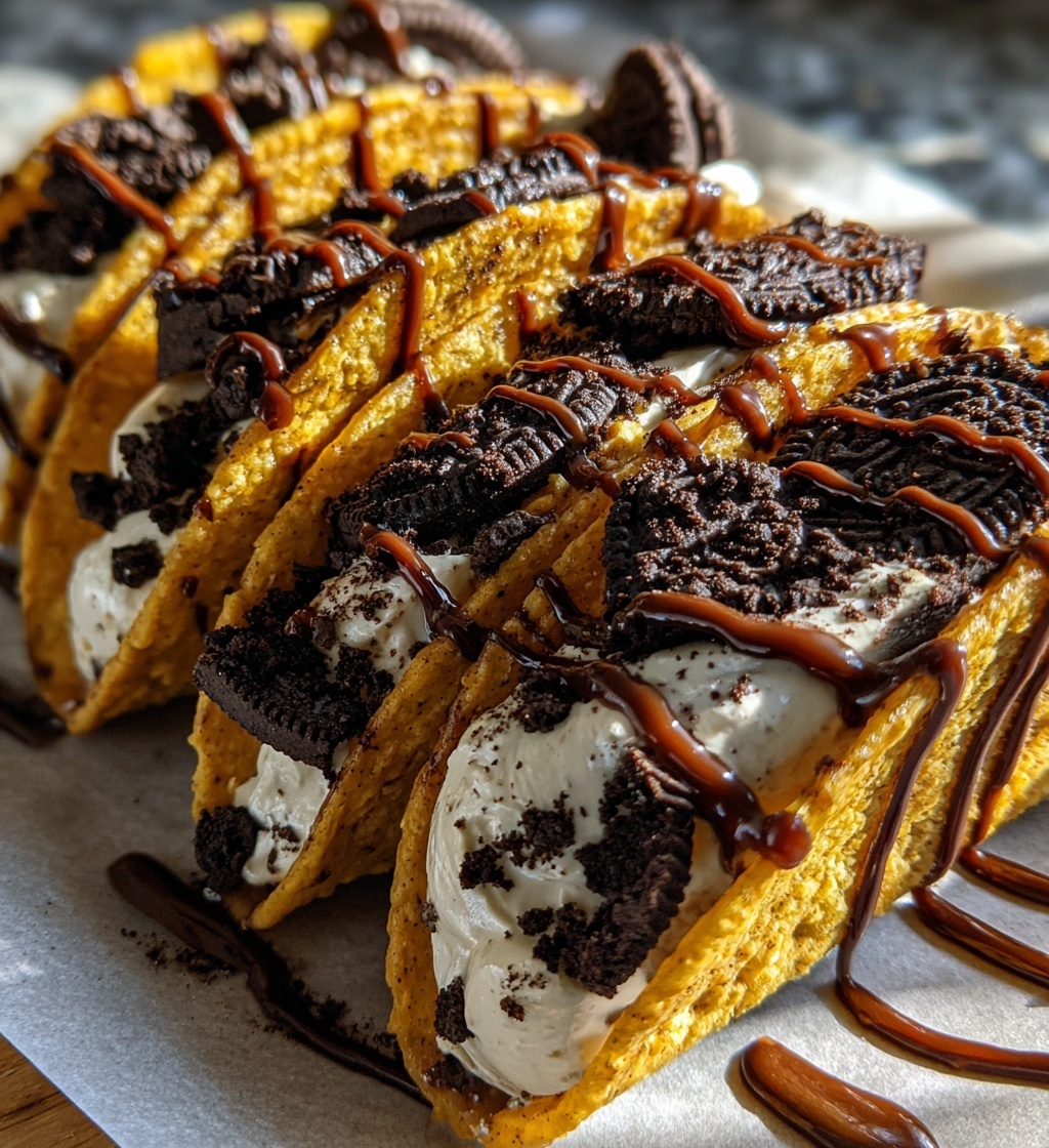 oreo crunch cheesecake tacos
