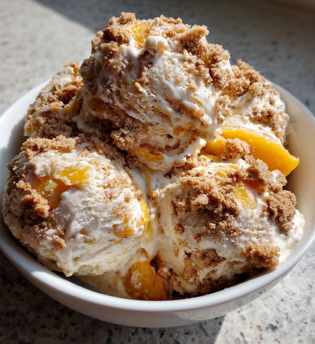 peach cobbler ice cream no churn