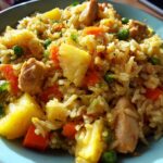 pineapple fried rice with teriyaki chicken