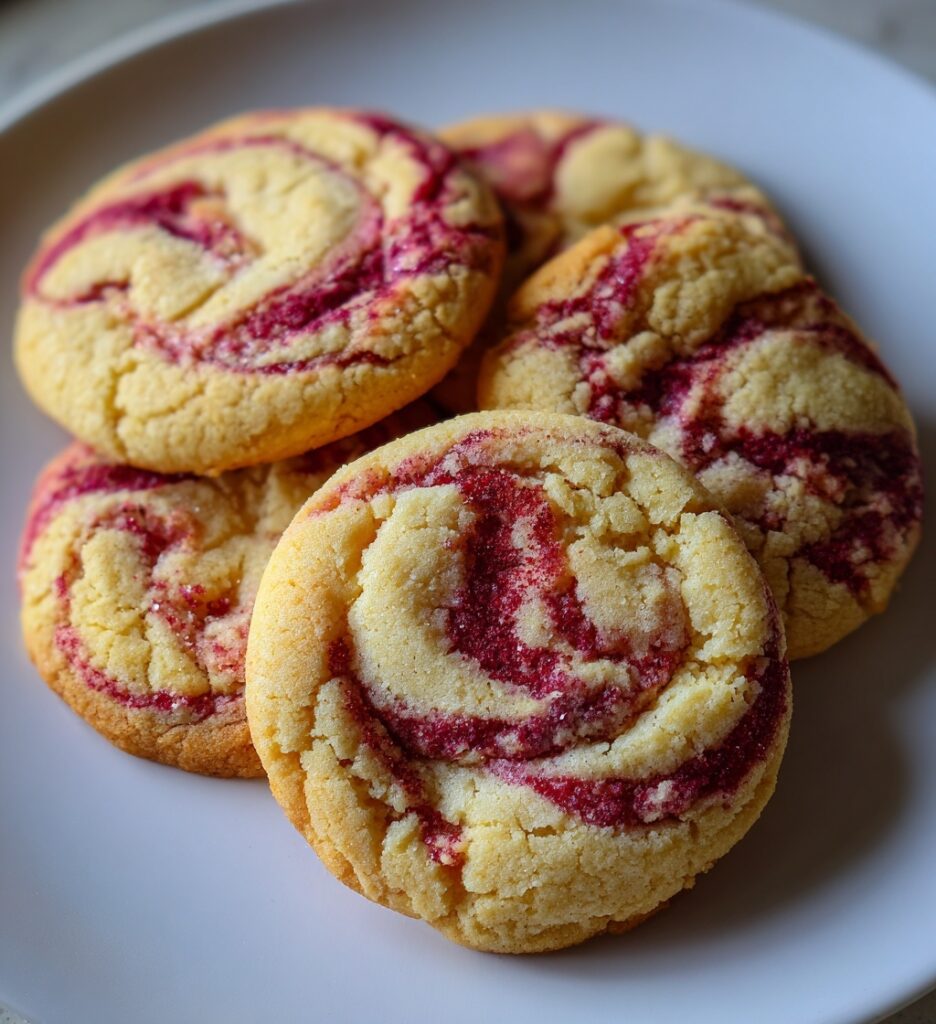 raspberry cheesecake swirl cookies