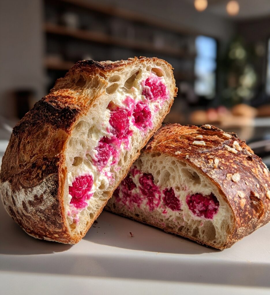 raspberry cream cheese sourdough