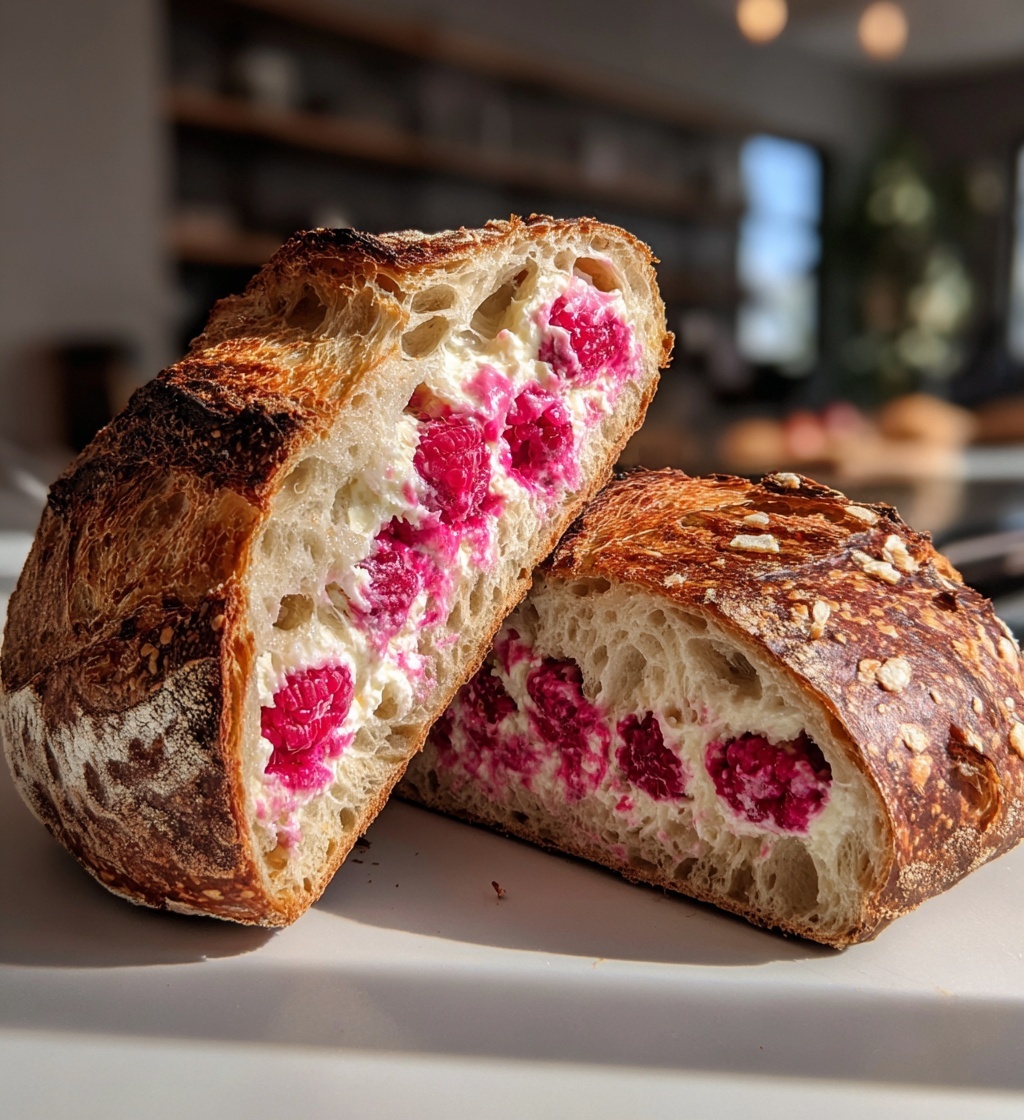 raspberry cream cheese sourdough