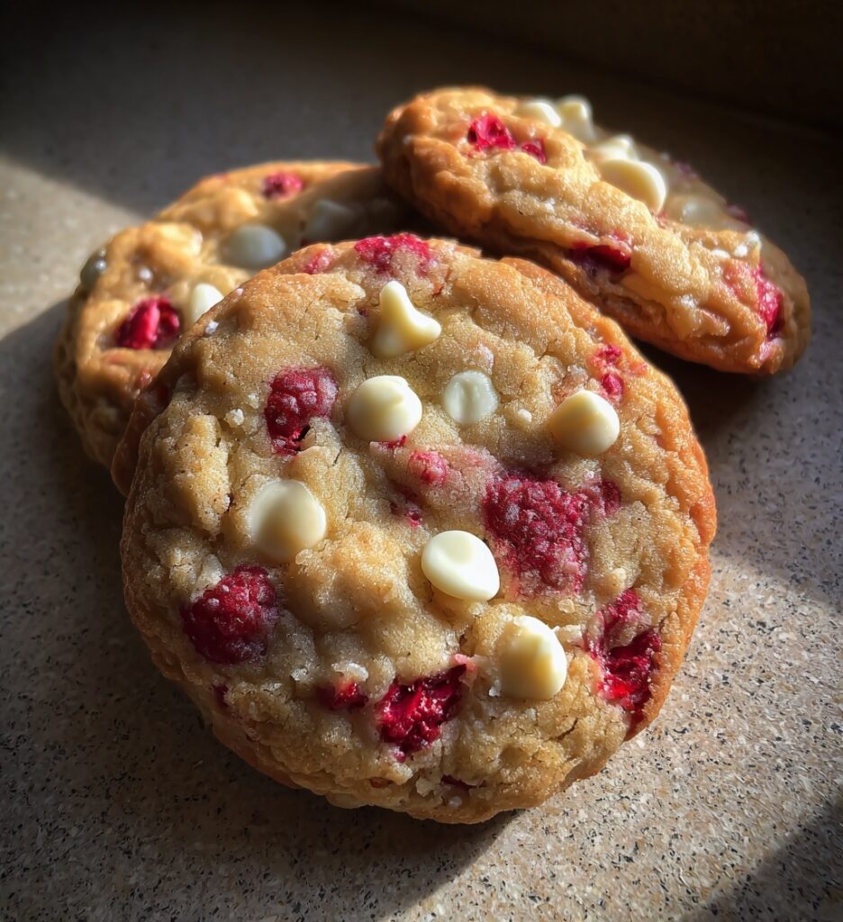 raspberry cream cheese white chocolate cookies