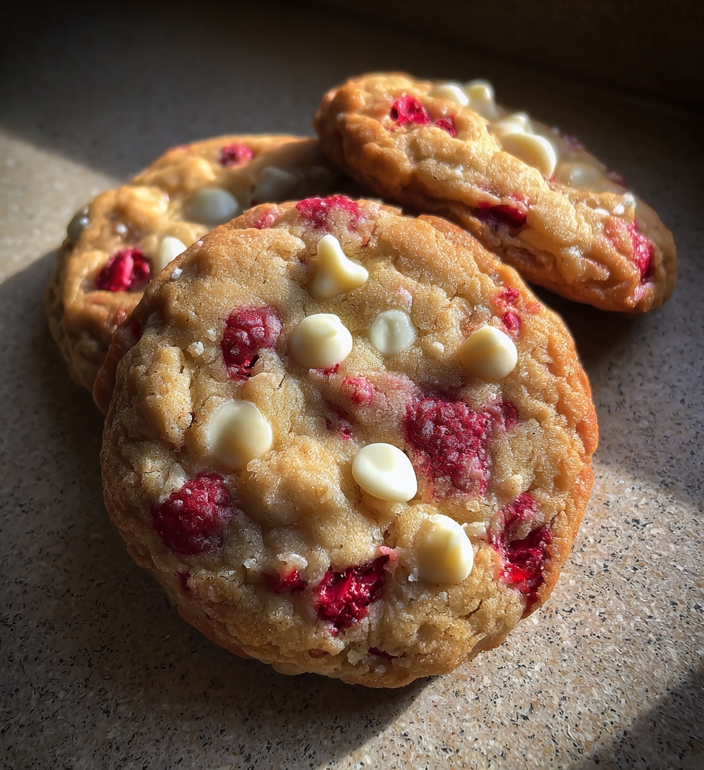 raspberry cream cheese white chocolate cookies