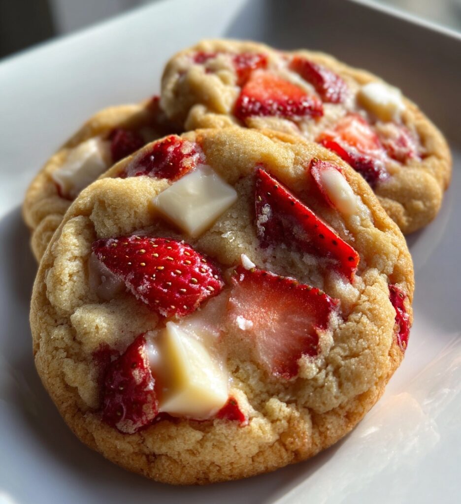single serve strawberry cheesecake cookies