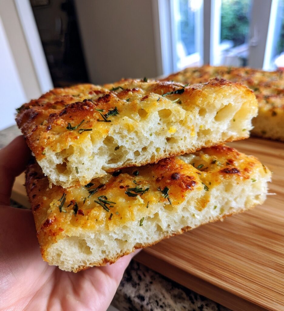 sourdough discard garlic parmesan focaccia