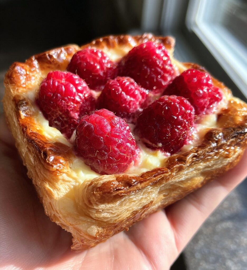 sourdough discard raspberry cream cheese danish