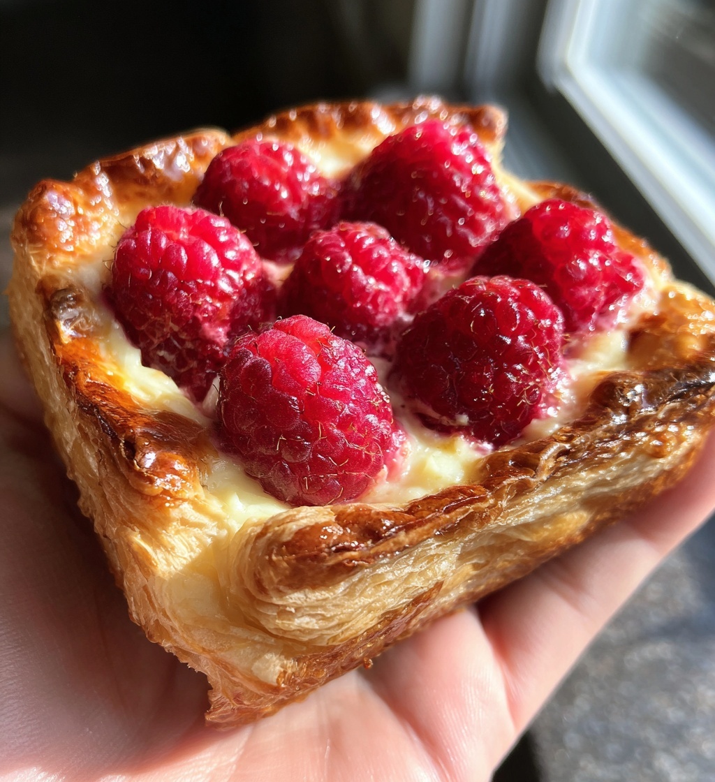 sourdough discard raspberry cream cheese danish