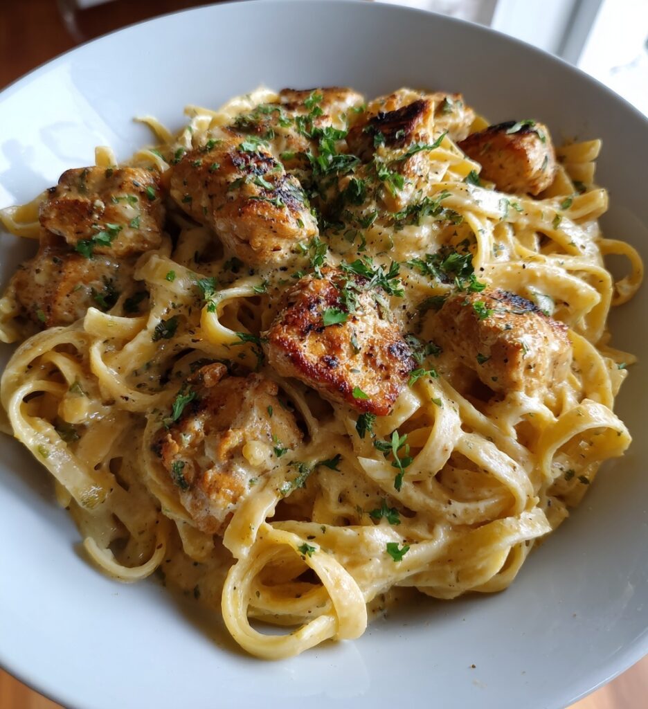 spicy chicken alfredo pasta