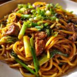 sticky beef noodles