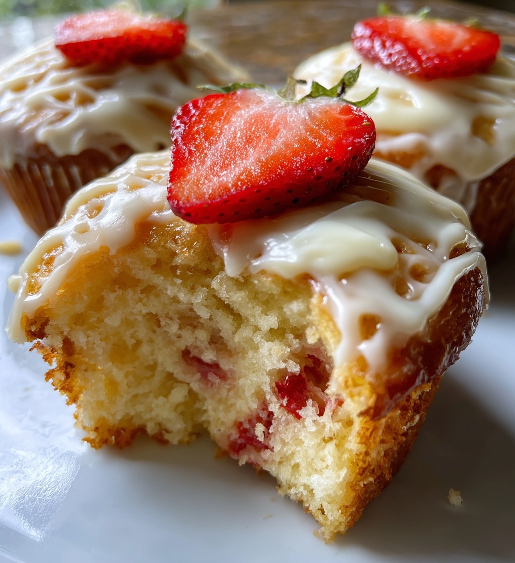 strawberry muffins with cream cheese icing