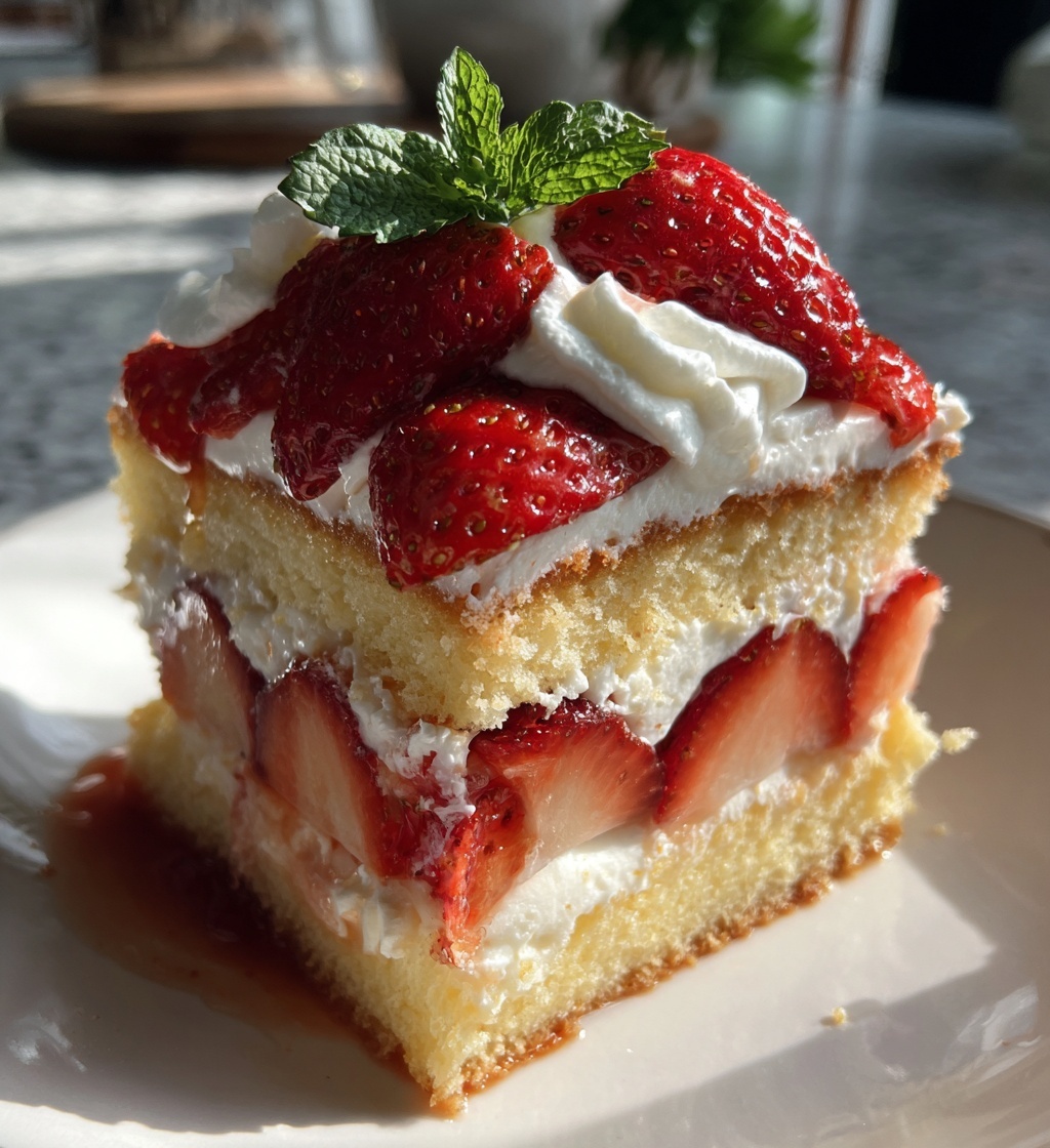 strawberry shortcake ice cream cake with pound cake